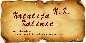 Natalija Kalinić vizit kartica